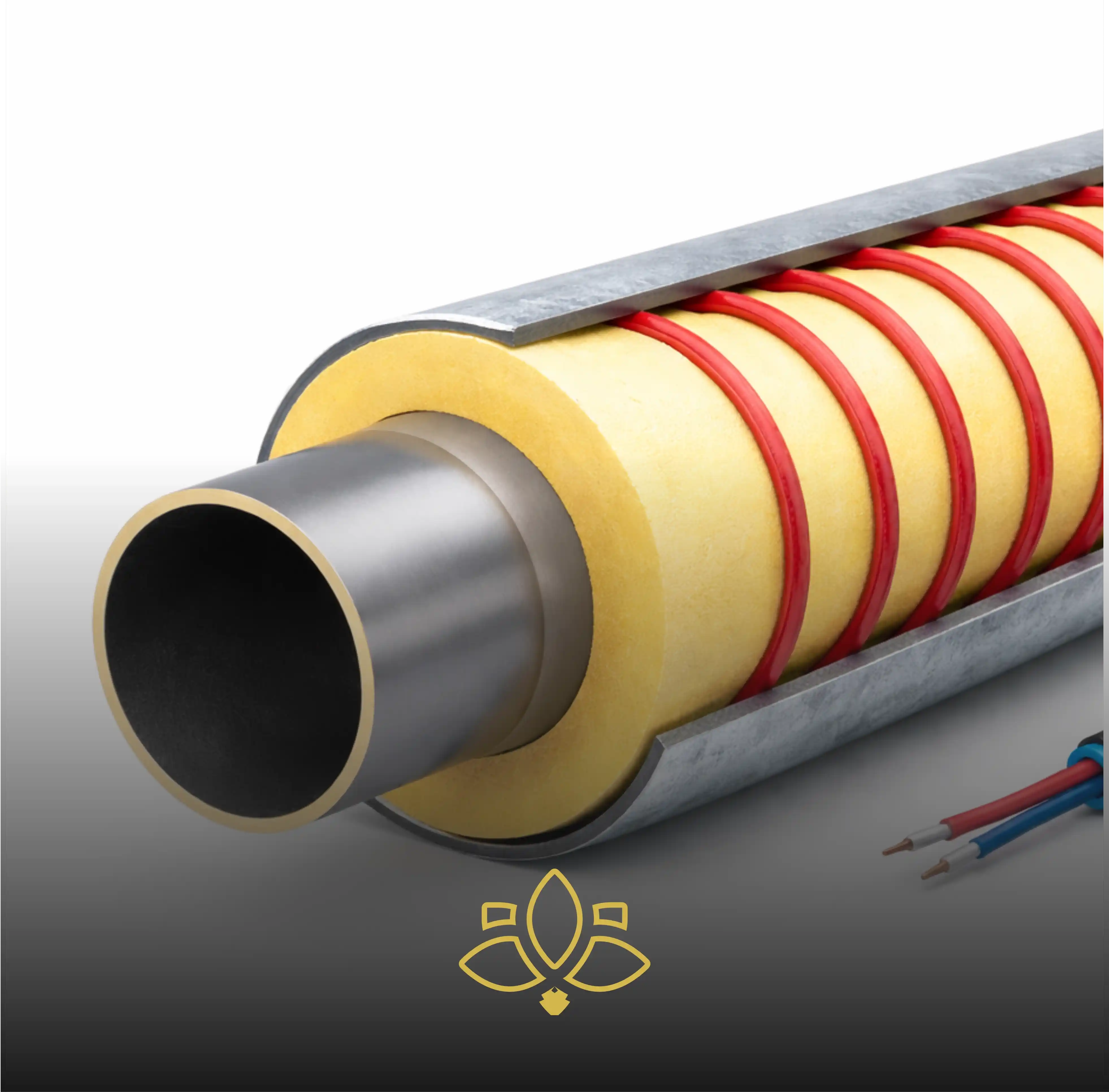 Труба ППУ-ОЦ с греющим кабелем
